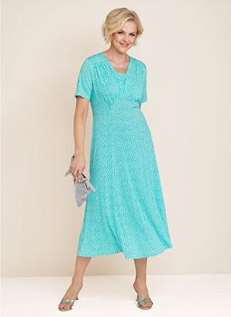 41 Inch Length Spot Print Dress - LS572